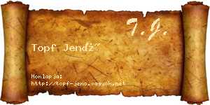 Topf Jenő névjegykártya